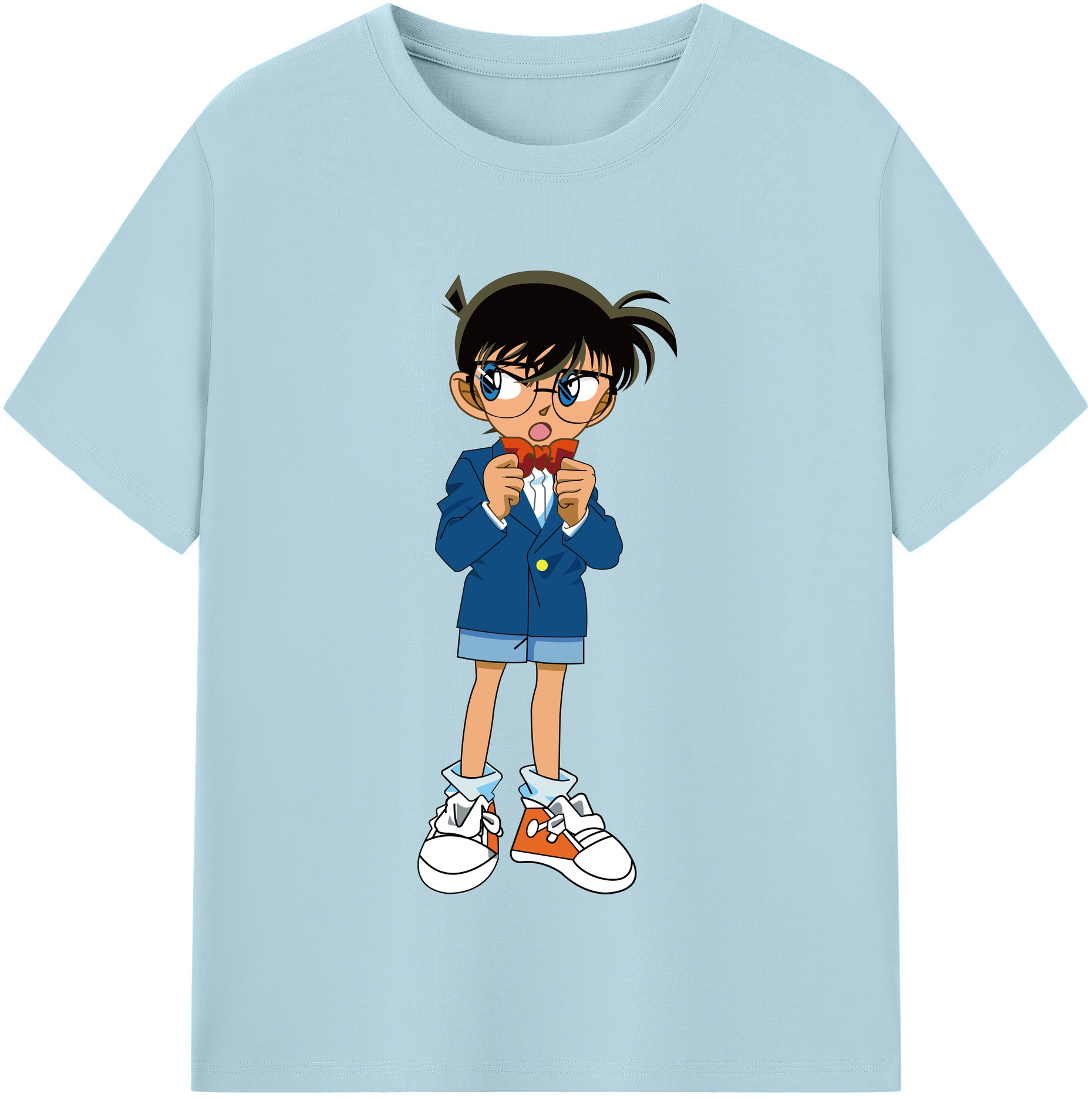 （画像用） 名探偵コナン 江戸川 コナン Detective Conan Conan Edogawa 綿100％半袖Tシャツ（フロントプリント）